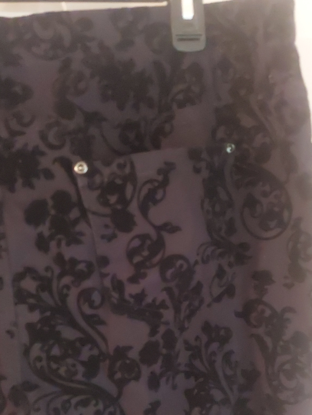 Terra & Sky Black Velvety Floral Pull On Leggings Plus Sz 1X 16W-18W - Picture 9 of 17